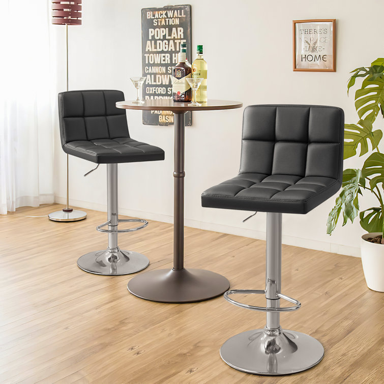 Orren Ellis Renea Swivel Adjustable Height Bar Stool & Reviews Wayfair